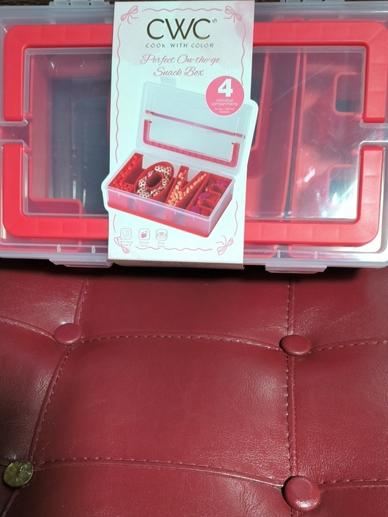 CWC Other - CWC Perfect On-the-Go Snack Box — Red 4-Compartment Organizer
